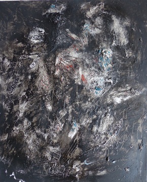 Höllenbild (Jigoku-ezu) /2023 &ndash; Acryl und &Ouml;l auf Leinwand 80cm x 1000cm